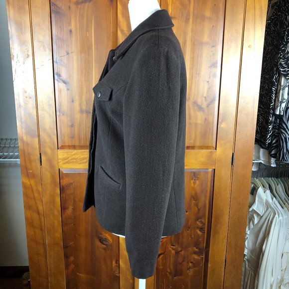 Ann Taylor Vintage Petites Brown Wool Blazer Academia Office Quiet Luxury - Picture 4 of 12
